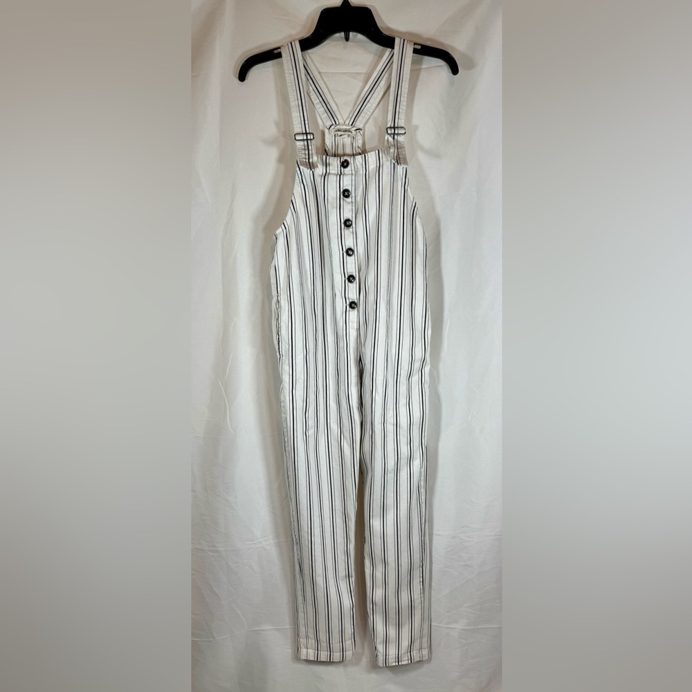 Women’s Billabong boho overalls size small boho black and white striped